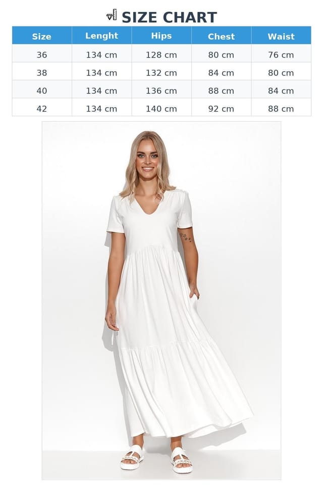 Love Lace Love Lace Women's V Neck Knit Maxi Dress with Ruffles Style 176206 in White - 3