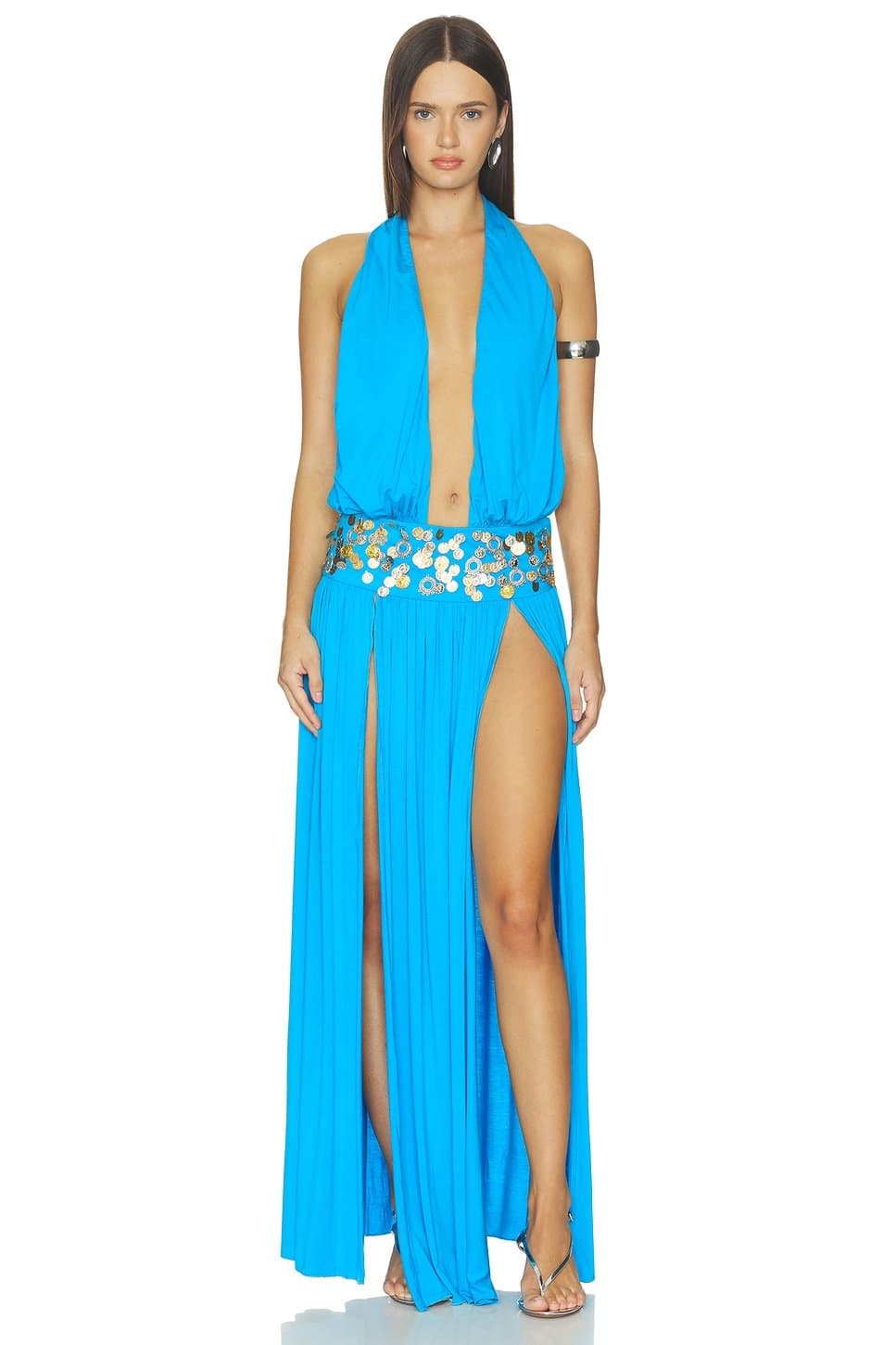 revolve Plunge Coin Maxi Dress