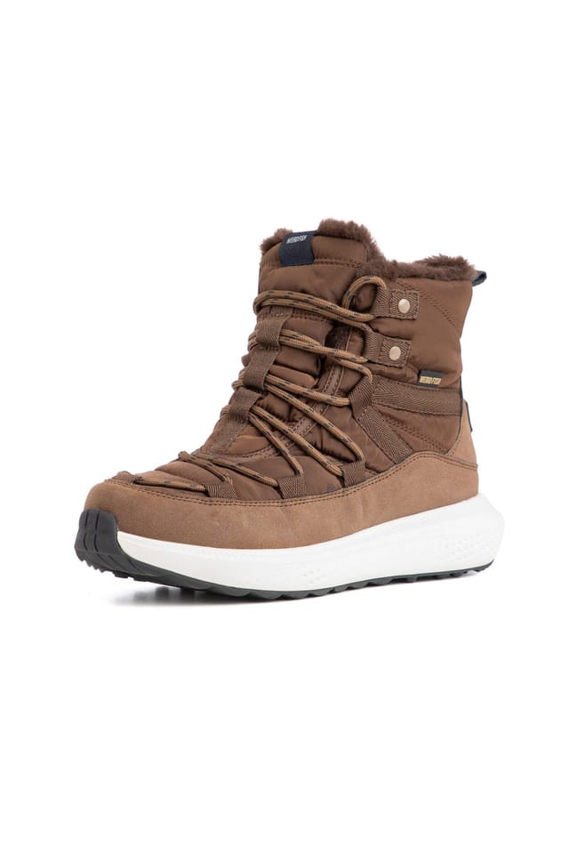 Weird Fish Weird Fish Women's Birch Faux Fur Lined Waterproof Walking Boot in Brown - 2