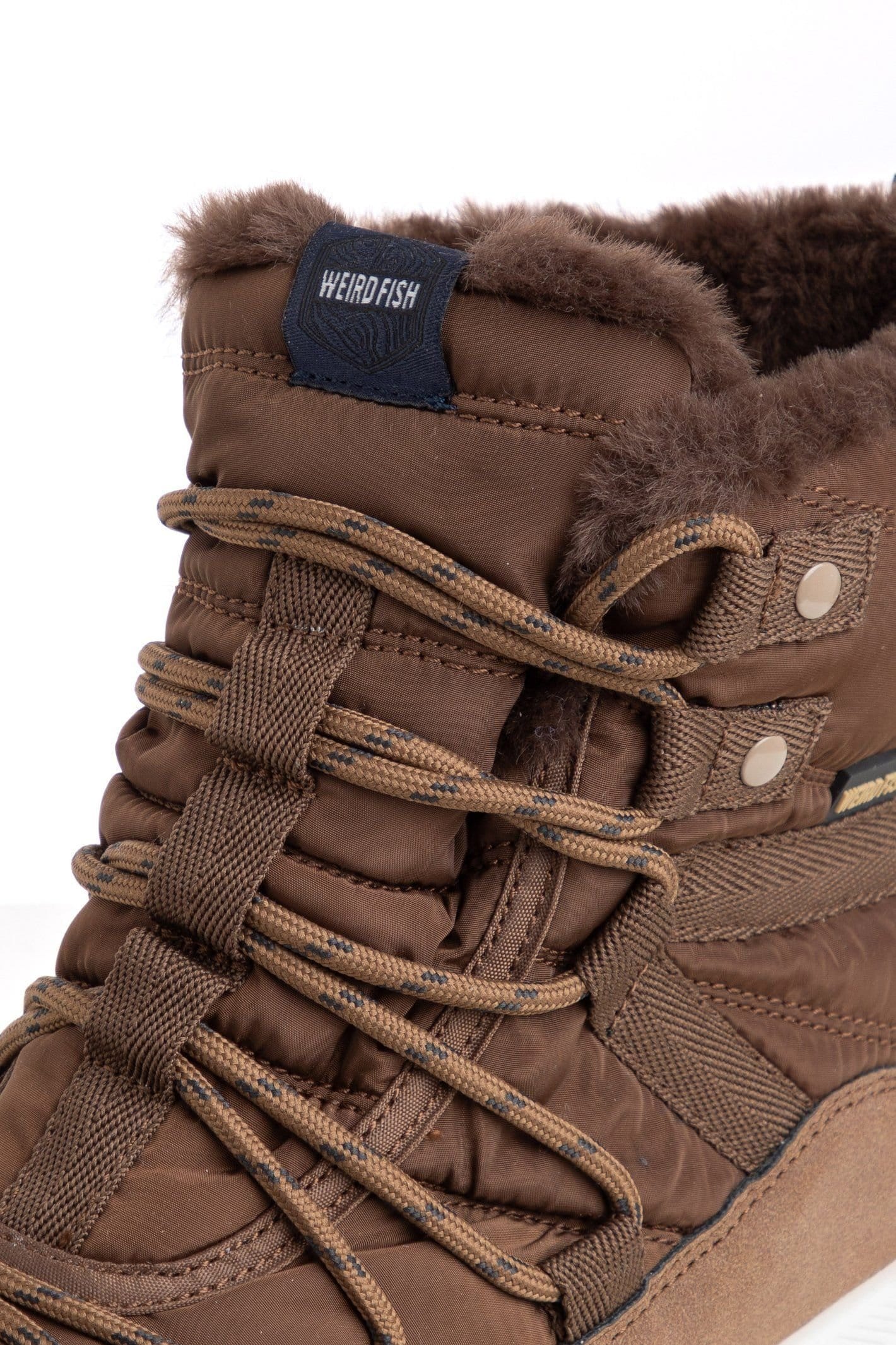 Weird Fish Weird Fish Women's Birch Faux Fur Lined Waterproof Walking Boot in Brown - 4