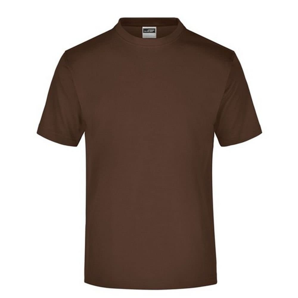 James and Nicholson James and Nicholson Men's Medium Round Neck T-Shirt in Brown