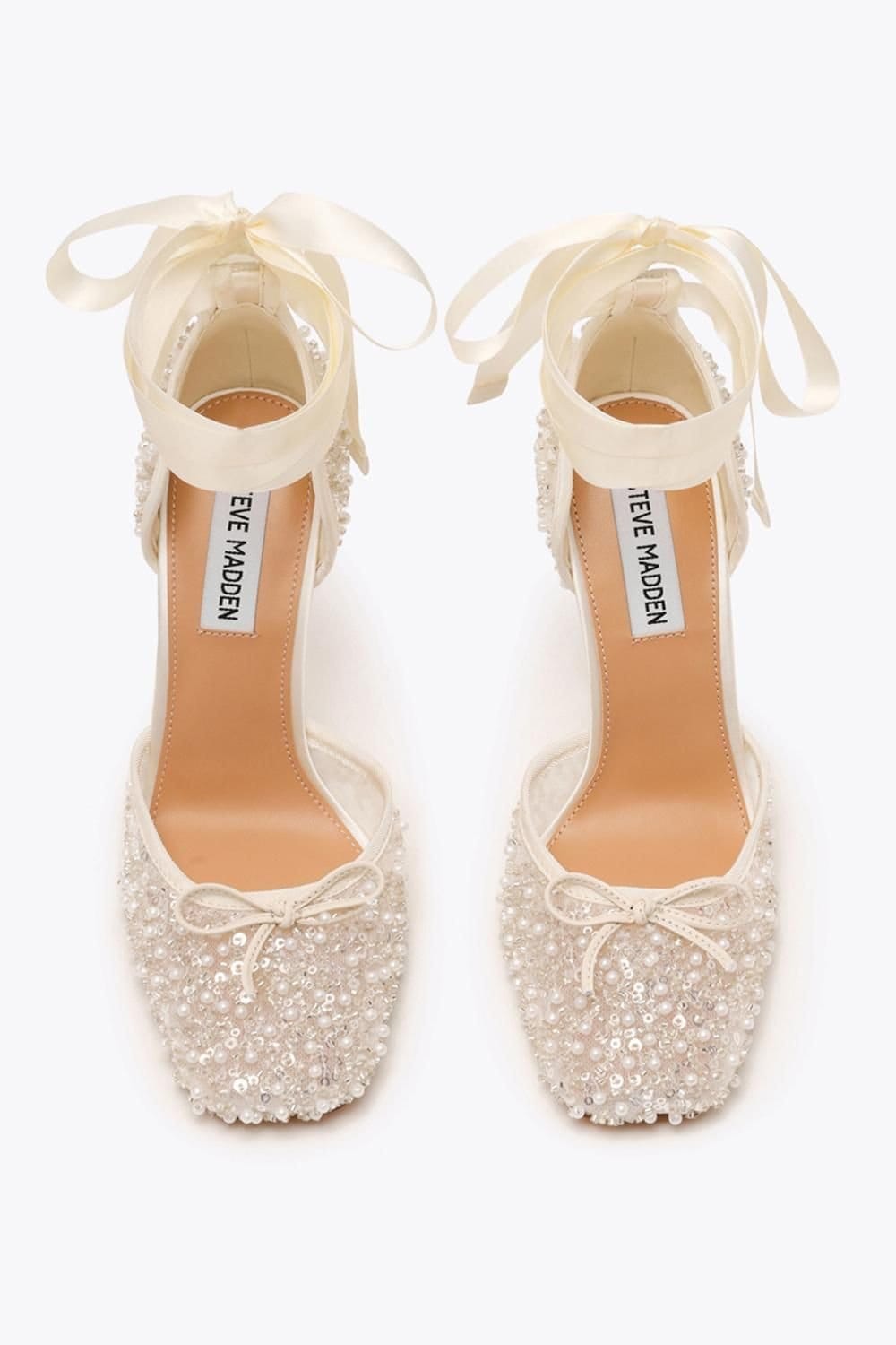 Steve Madden STEVE MADDEN Women's 'Larina White Sequin' Fabric Heels - 4