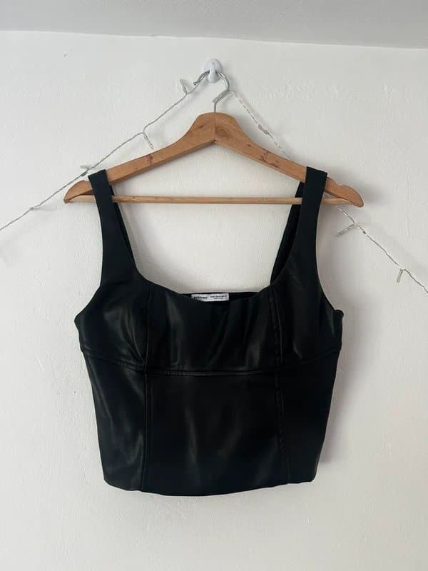 Bershka Bershka leather crop top