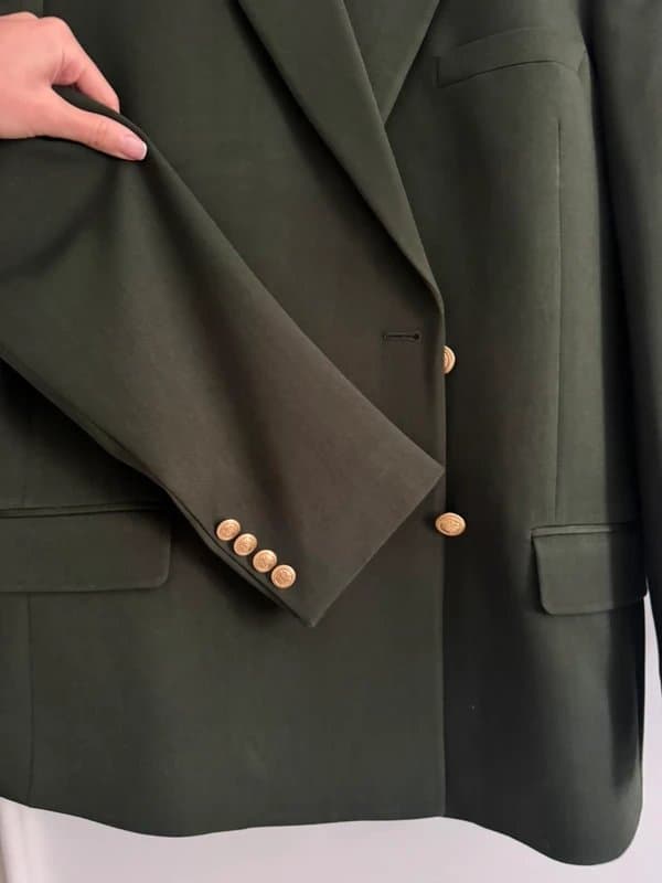 ASOS ASOS man khaki green blazer gold buttons