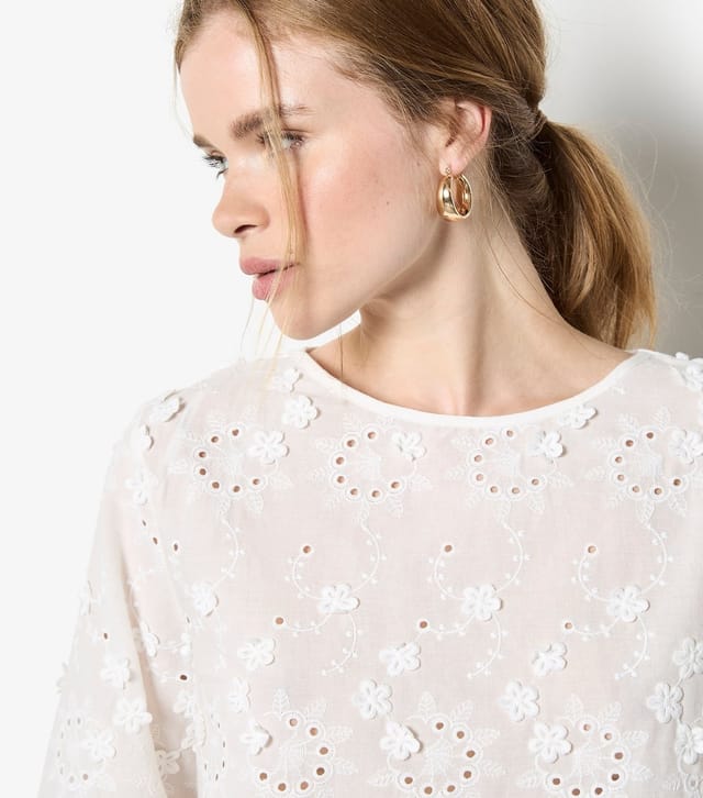 Apricot Women's White Mini Flower Bell Sleeve Top Apricot New Look - 3