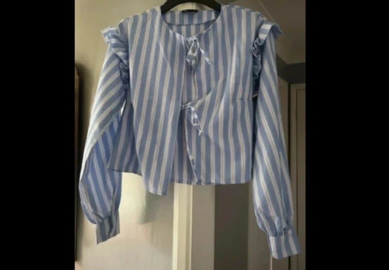 ASOS New ASOS summer blouse ruffle detail tie front Top XS