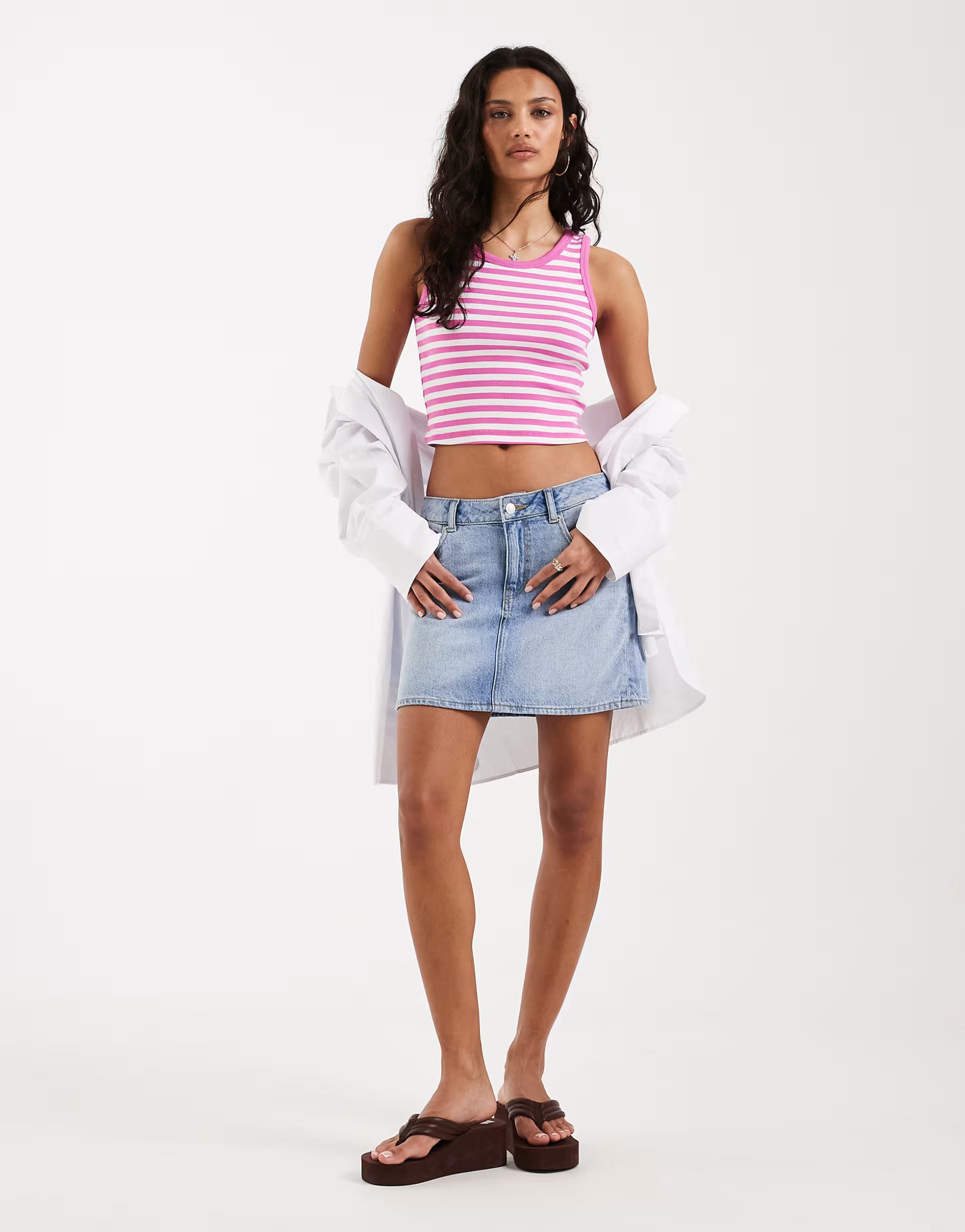 ASOS JJXX mini denim skirt in light blue - 1
