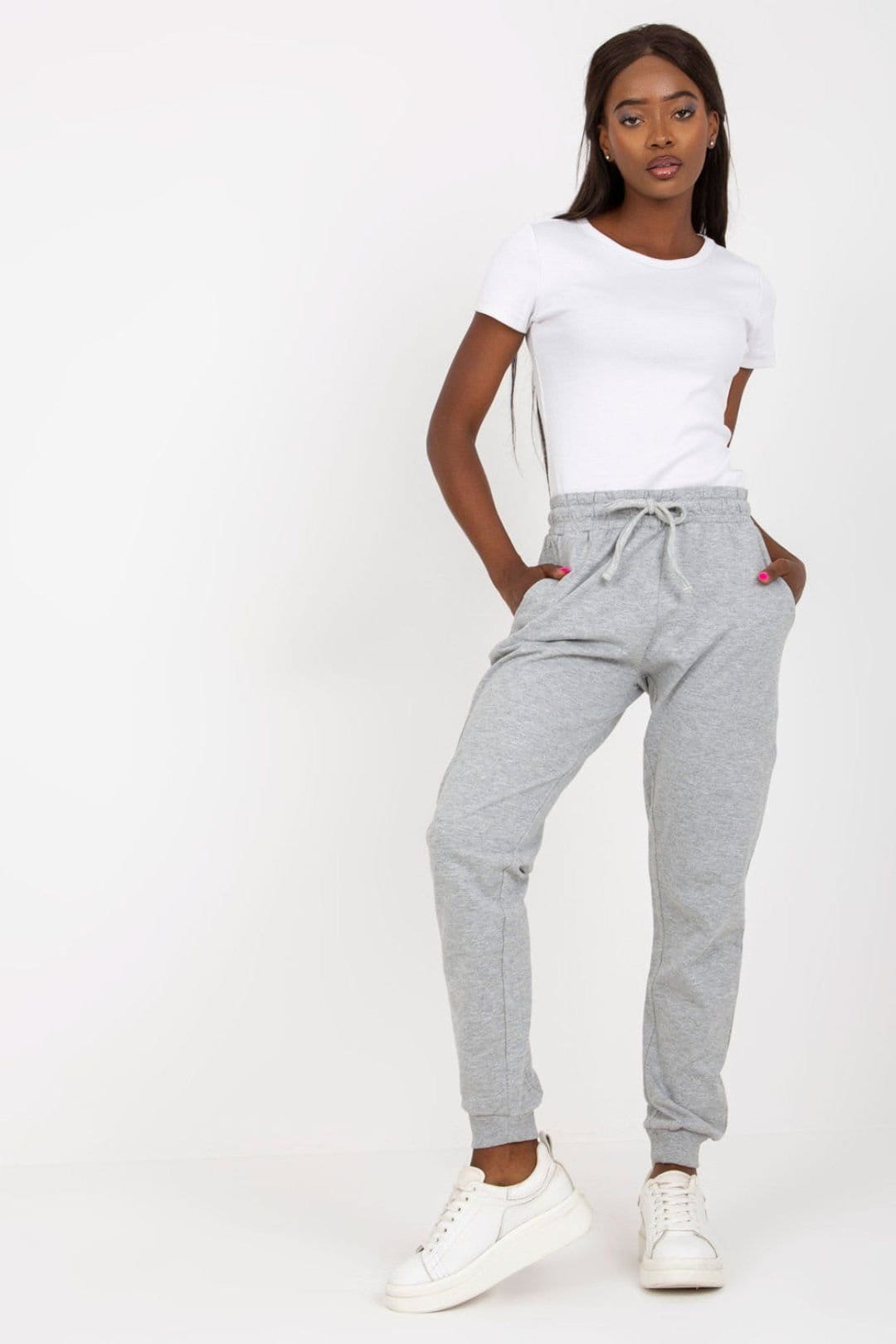 Love Lace Grey High Waisted Tie Sweatpants