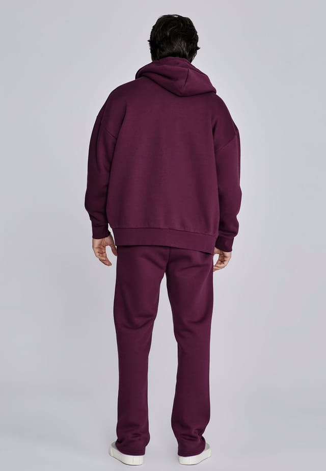 SikSilk SikSilk Men's Essentials Full Zip Hoodie in Burgundy - 3