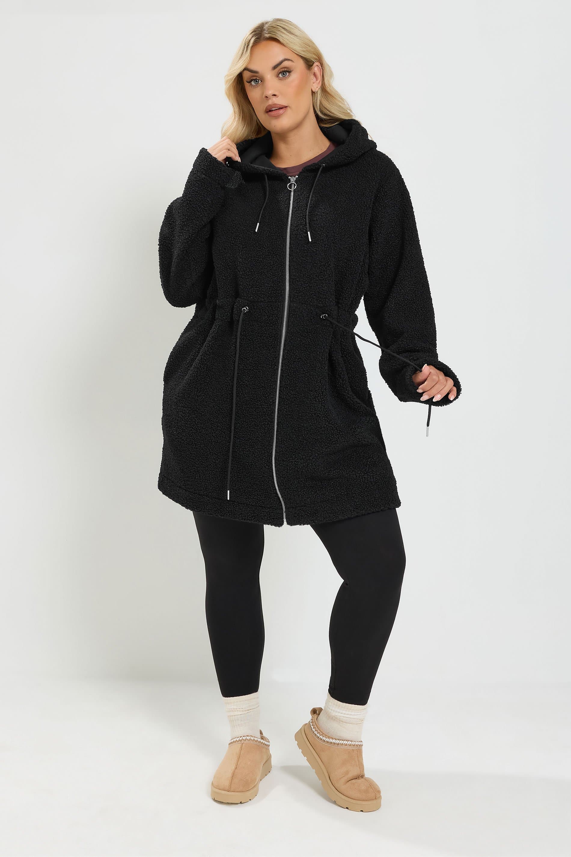 Yours Plus Size Black Tunic Fleece