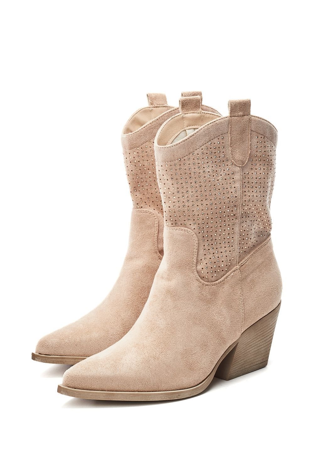 b.soleful b.soleful Women's 'Gailaen' Alcantara Heeled Boots in Camel - 2