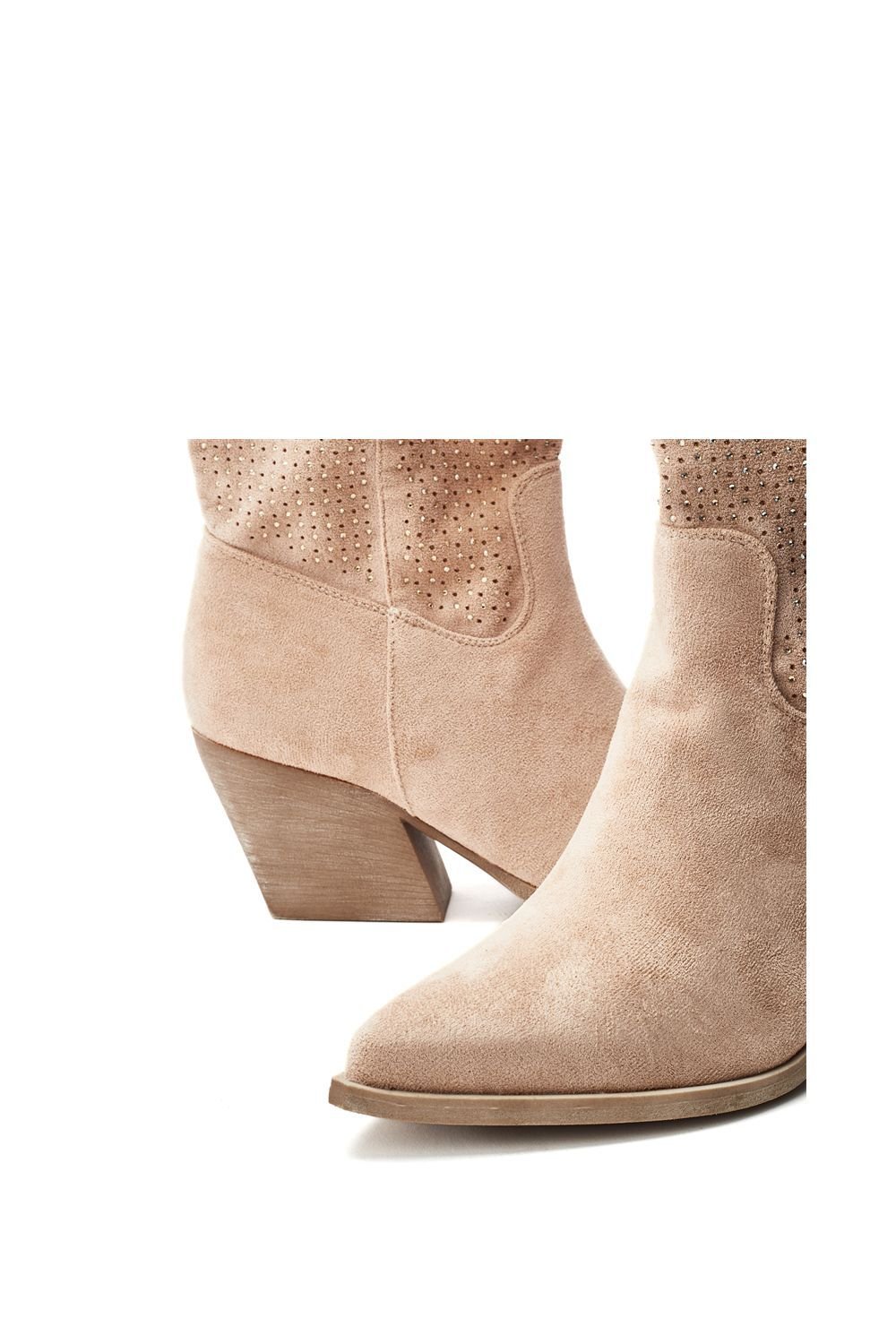 b.soleful b.soleful Women's 'Gailaen' Alcantara Heeled Boots in Camel - 3