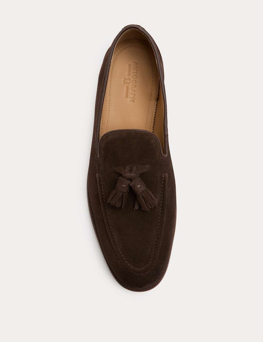 Marks & Spencer M&S Suede Tassel Loafers Chocolate - 1