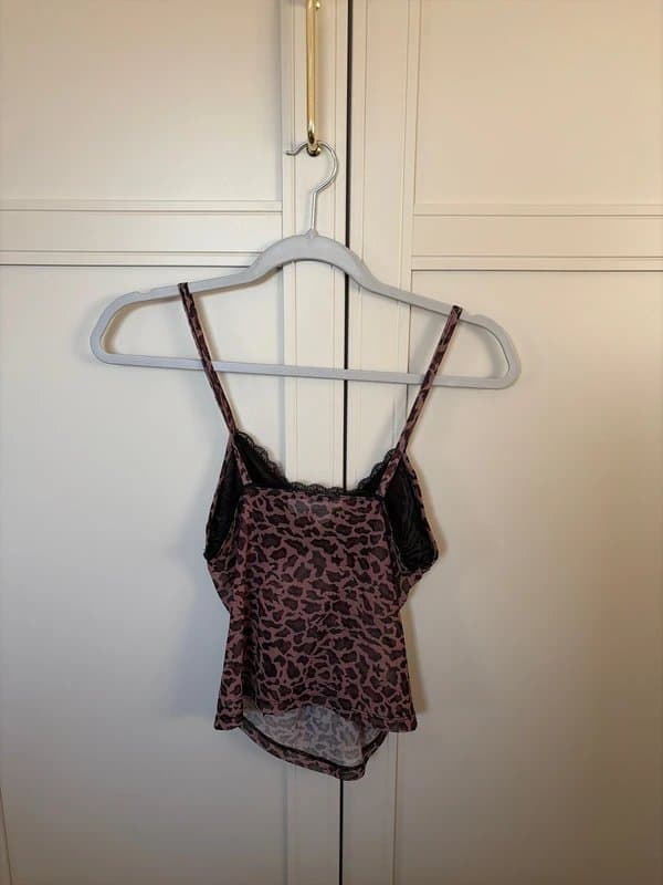 ASOS Design Leopard print sheer top