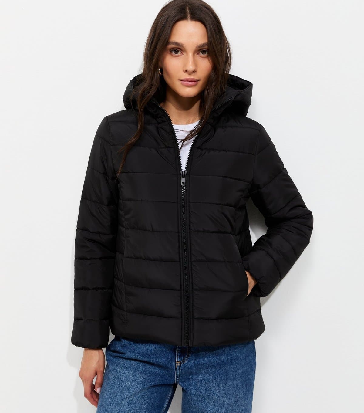 New Look Women's Black Hooded Padded Jacket New Look
