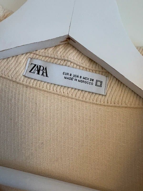 Zara Zara Beige Cord Texture Shacket Chore Coat Minimalist Jacket S