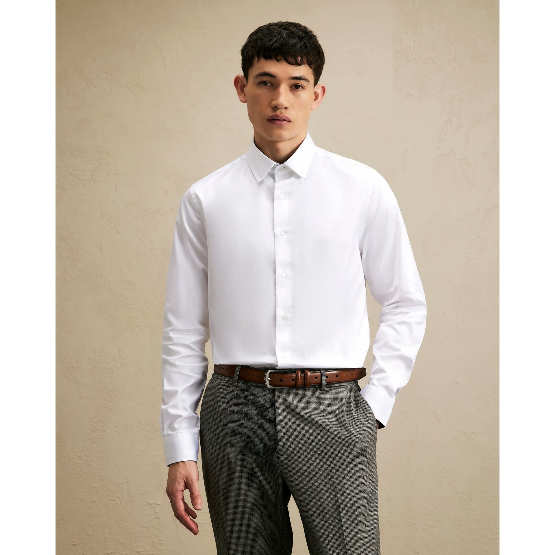 River Island Mens River Island White Slim Fit Premium Cotton Shirt