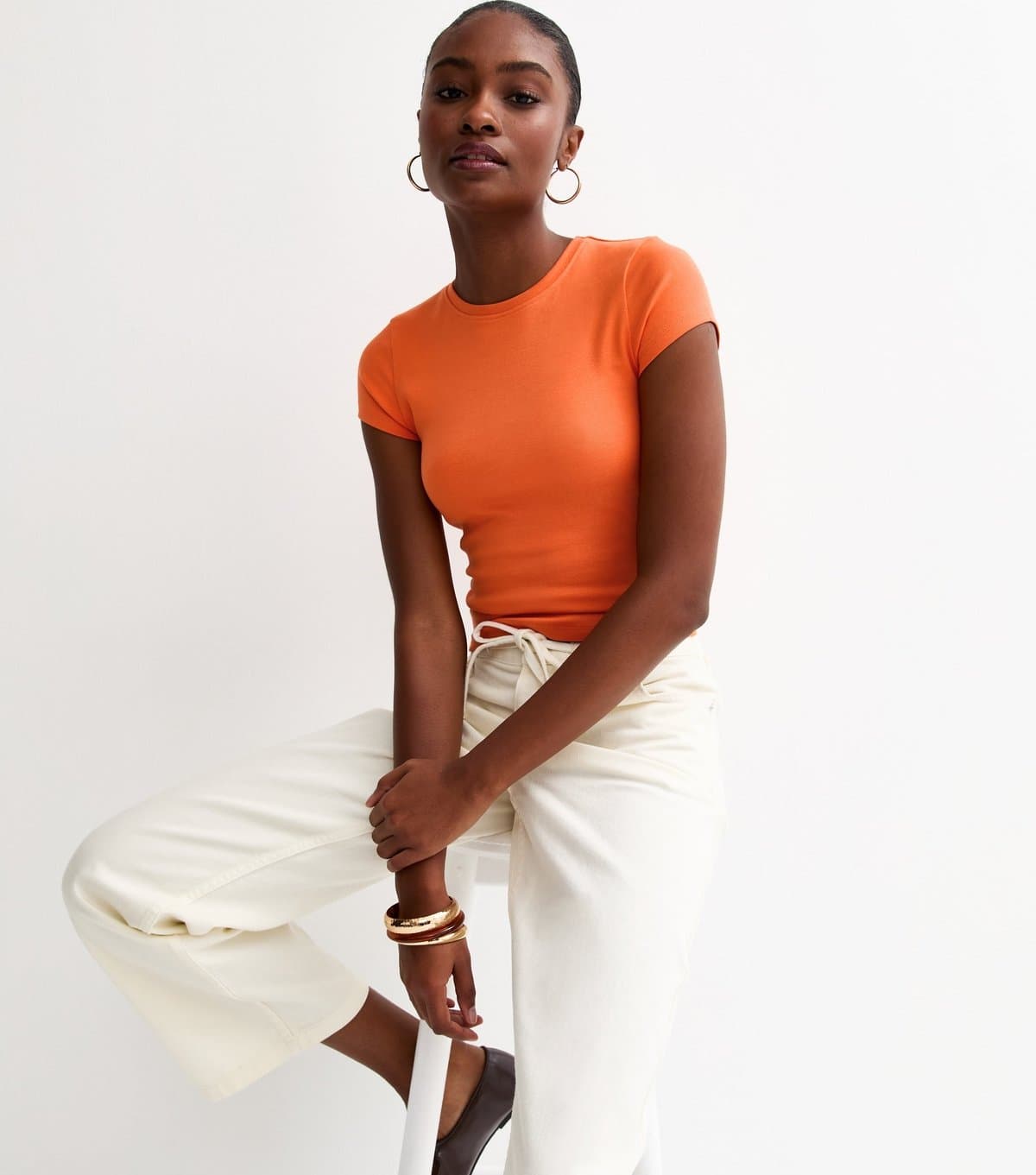 New Look New Look Bright Orange Short Sleeve Baby Tee