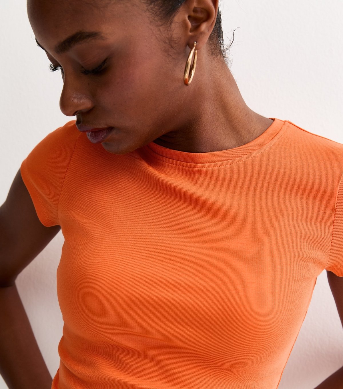 New Look Women's Bright Orange Short Sleeve Baby Tee New Look - 2