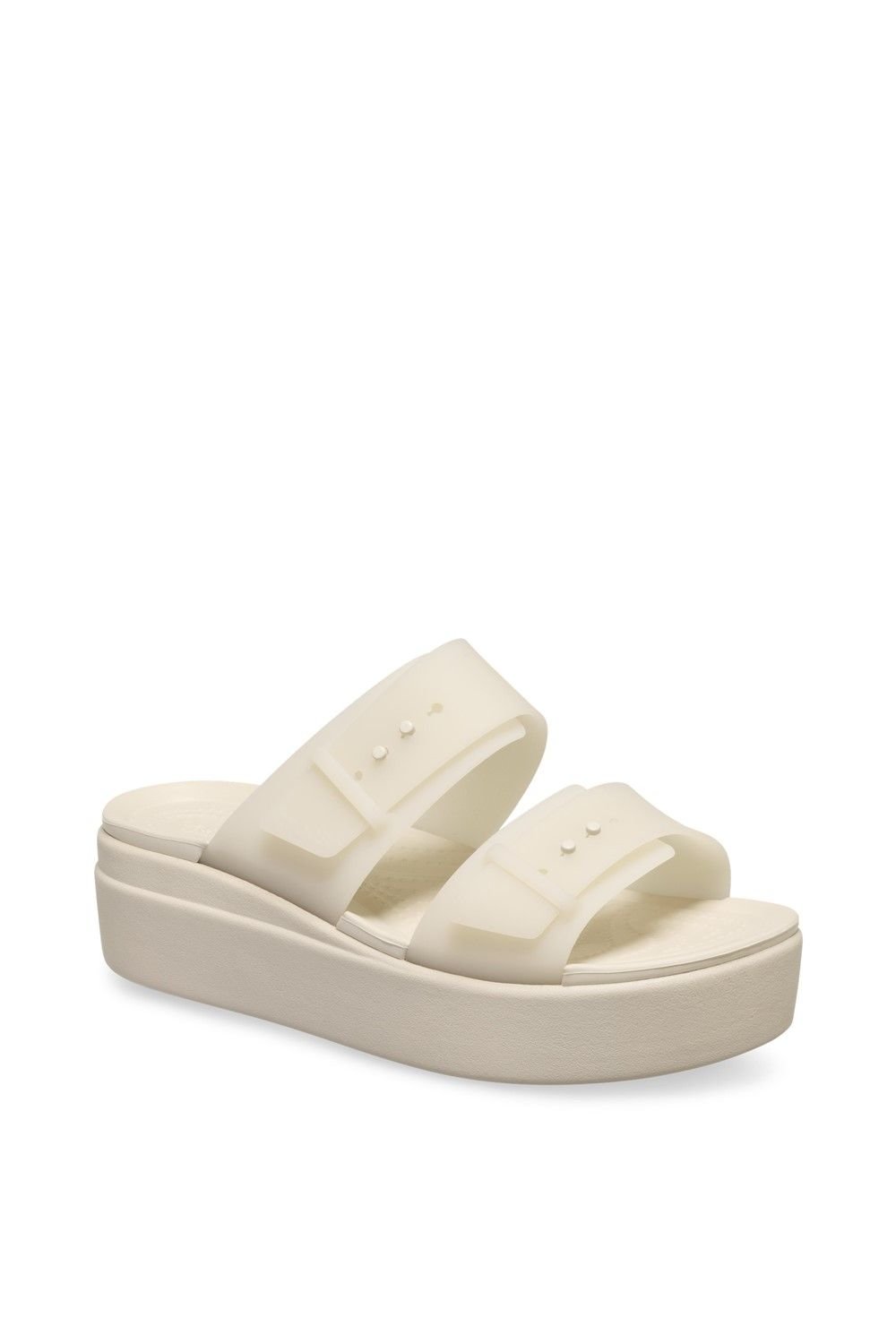 Crocs Crocs Women's Brooklyn Buckle Low Wedge in Off-White - 3