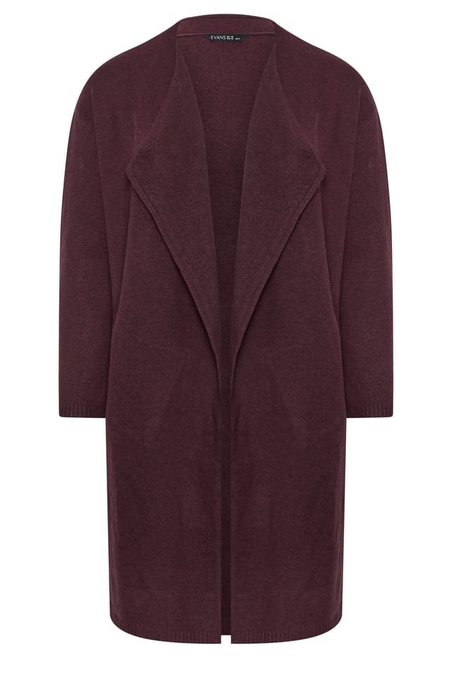Evans Evans Women's Waterfall Cardigan in Dark Red - 2