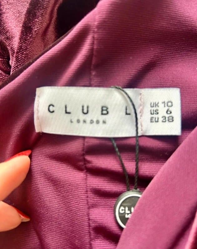 Club L London Burgundy Velvet dress