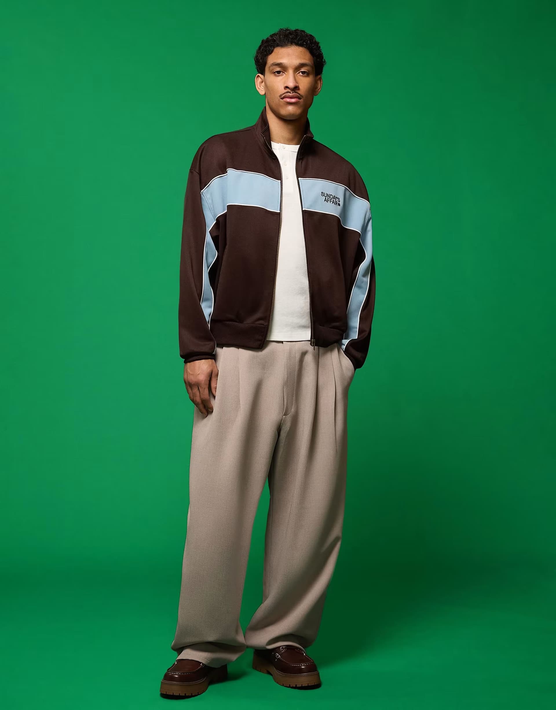 ASOS Bershka Technical print jacket in brown