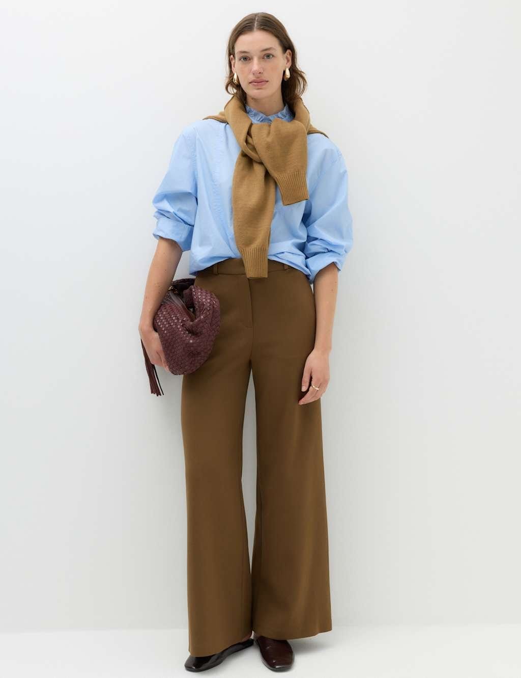 M&S Moss Side Tab Wide Leg Trousers