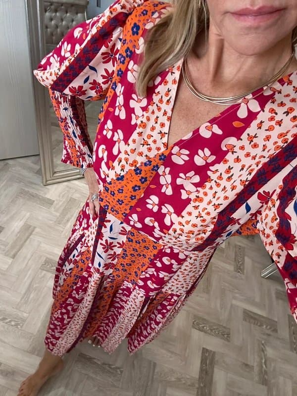 Never Fully Dressed Beautiful Autumnal coloured Never Fully Dressed dress with pleats size 14
