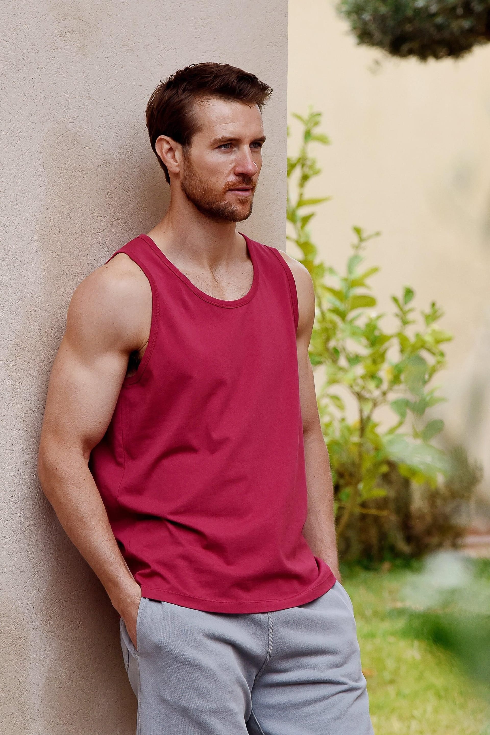 Oiler & Boiler Dark Red Organic Cotton Vest