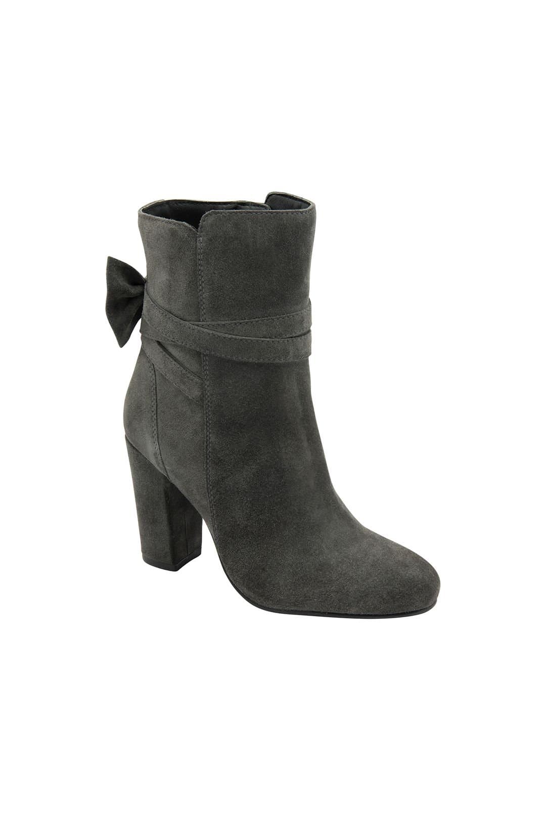 Ravel Ravel Women's Grey Suede Heeled Ankle Boots