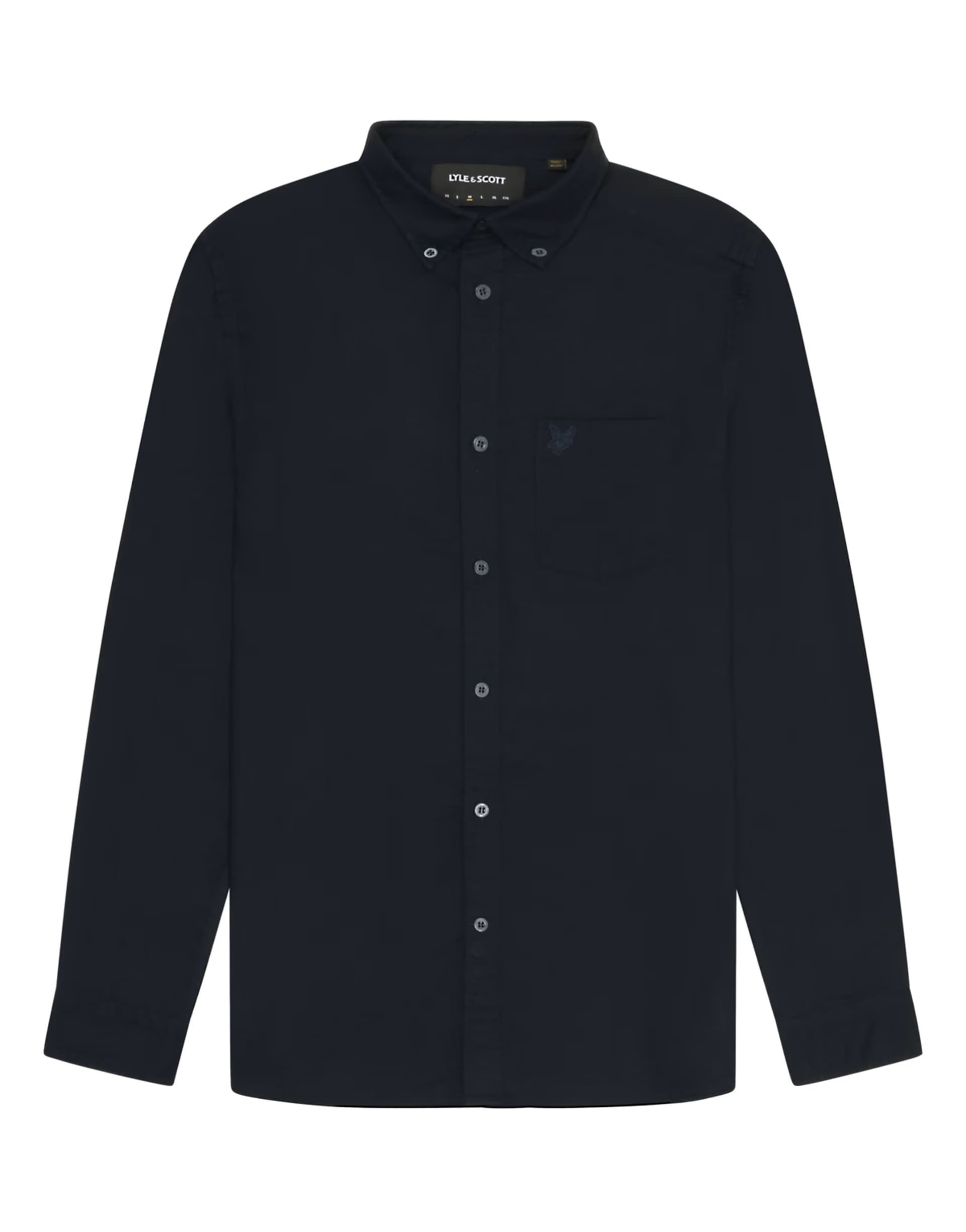 ASOS Lyle & Scott Ls woven shirts tonal eagle plain oxford shirt in z271 dark navy