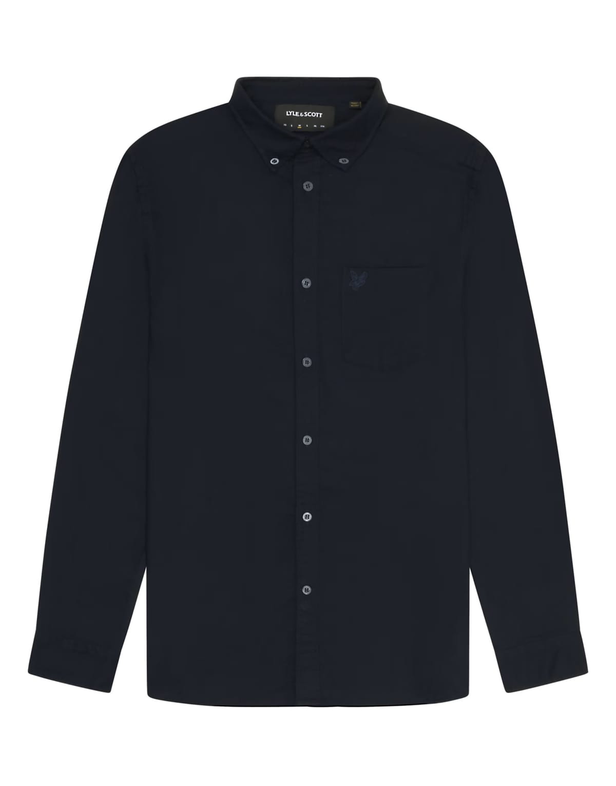 ASOS Lyle & Scott Ls woven shirts tonal eagle plain oxford shirt in z271 dark navy - 1