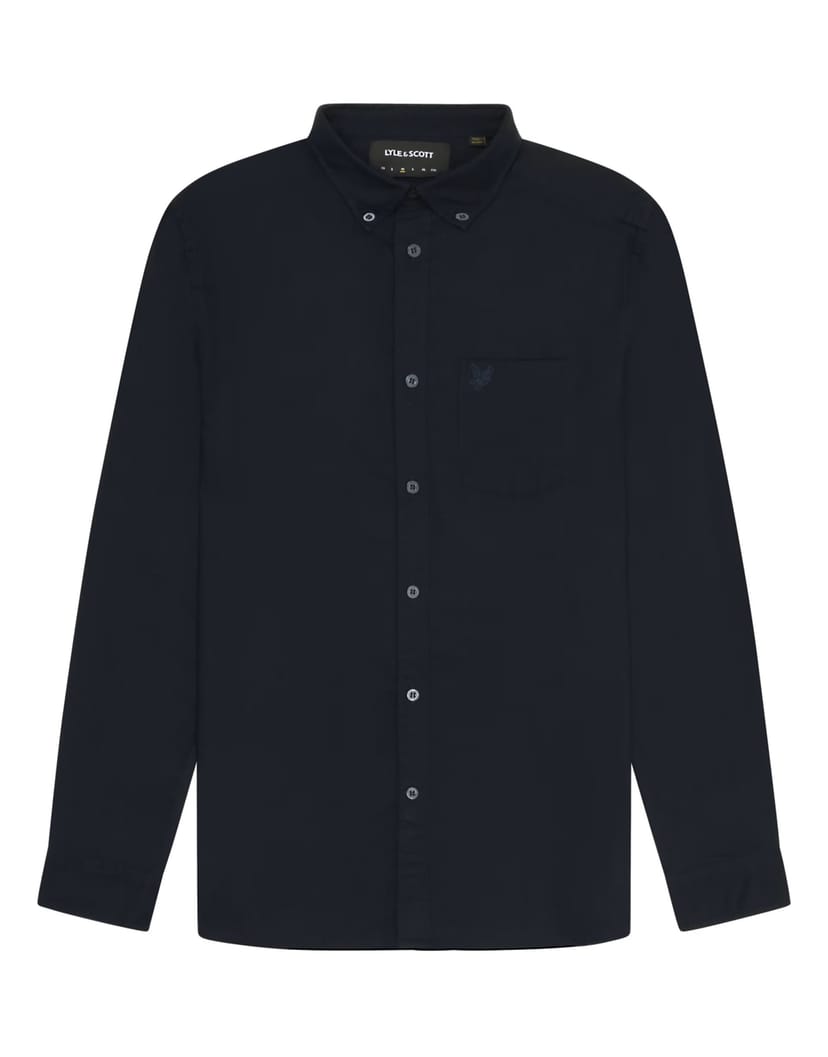 ASOS Lyle & Scott Ls woven shirts tonal eagle plain oxford shirt in z271 dark navy - 1
