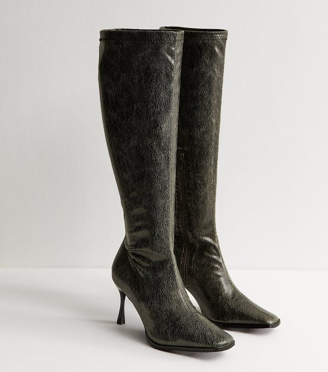 Public Desire Women's Khaki Scorpion Knee High Boots Public Desire New Look - 3
