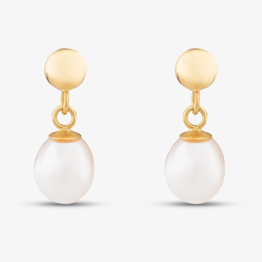 T.H.Baker T.H.Baker Gold Freshwater Pearl Dropper Earrings