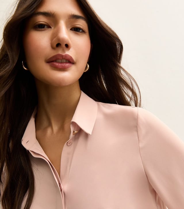 New Look Women's Pink Concealed Button Shirt New Look - 2