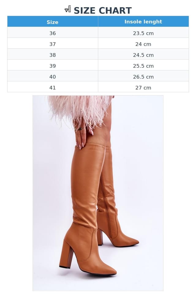 Love Lace Love Lace Women's Classic Faux Pointed Toe Zip Front Heeled Tall Boots in Brown - 3