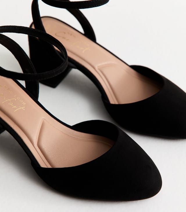 New Look Women's Wide Fit Black Closed Toe Heeled Sandals Vegan New Look - 3