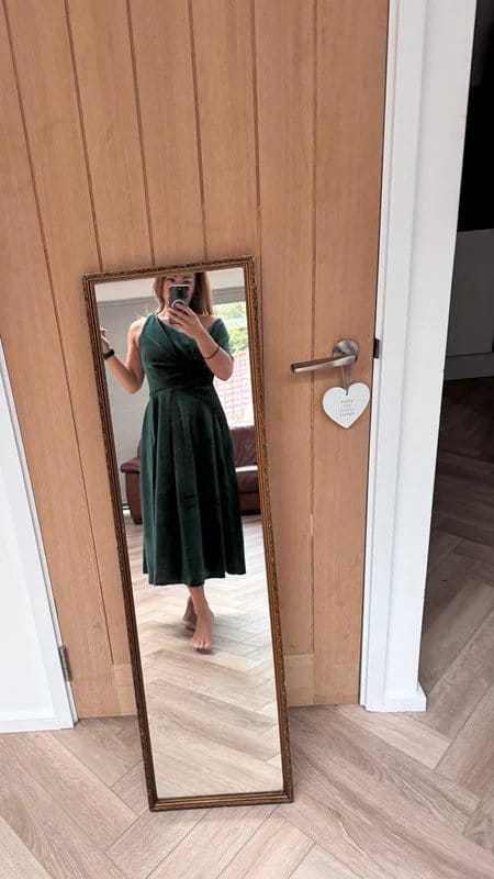ASOS Tall velvet bare shoulder prom midi dress
