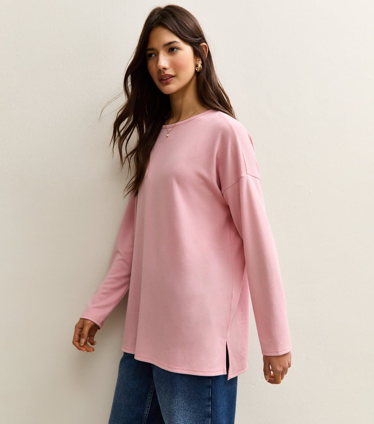 New Look Women's Mid Pink Soft Touch Long Sleeve Top New Look