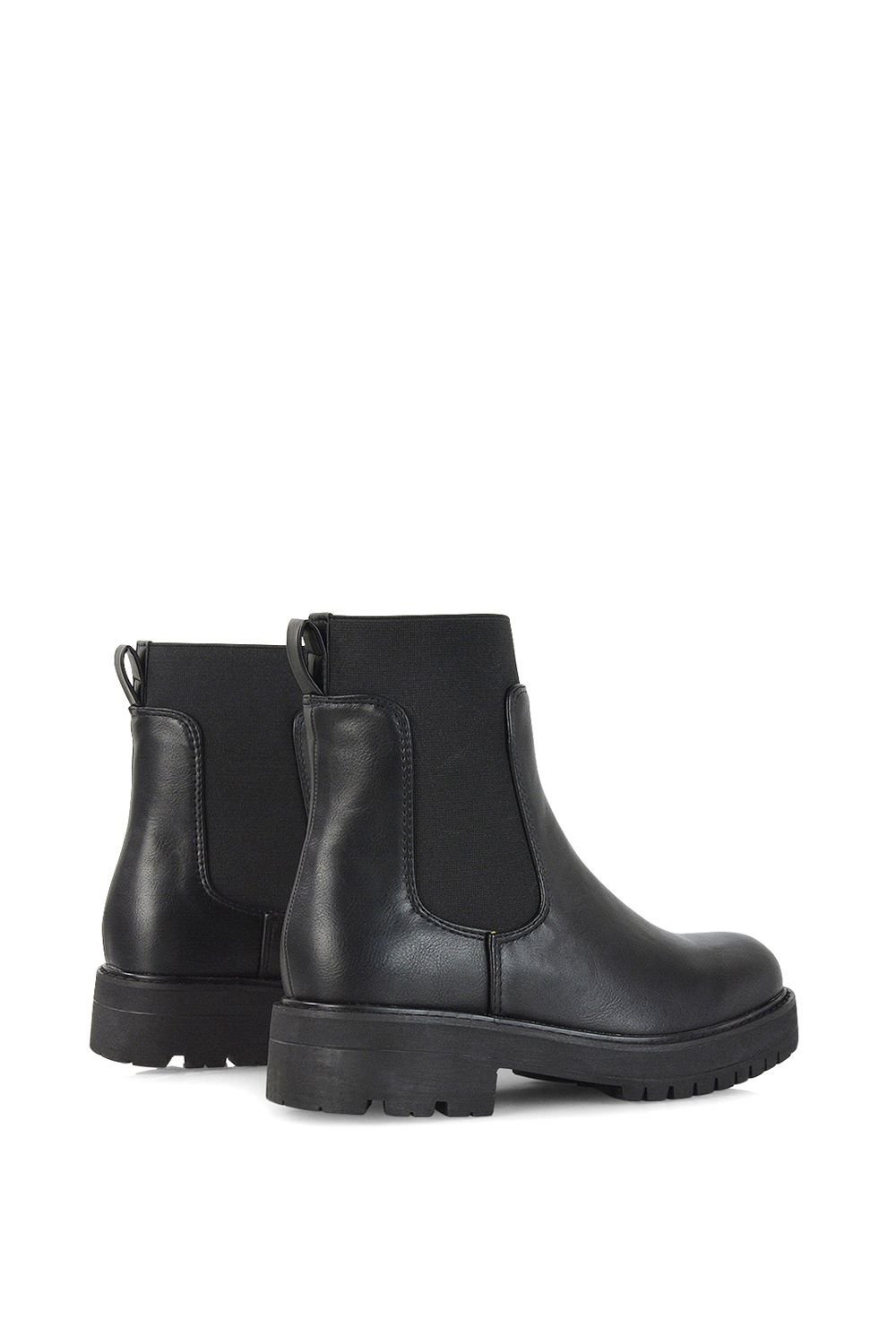 XY London XY London Women's 'Karev' Black Ankle Boots Pull On Elasticated Gusset Chelsea - 4