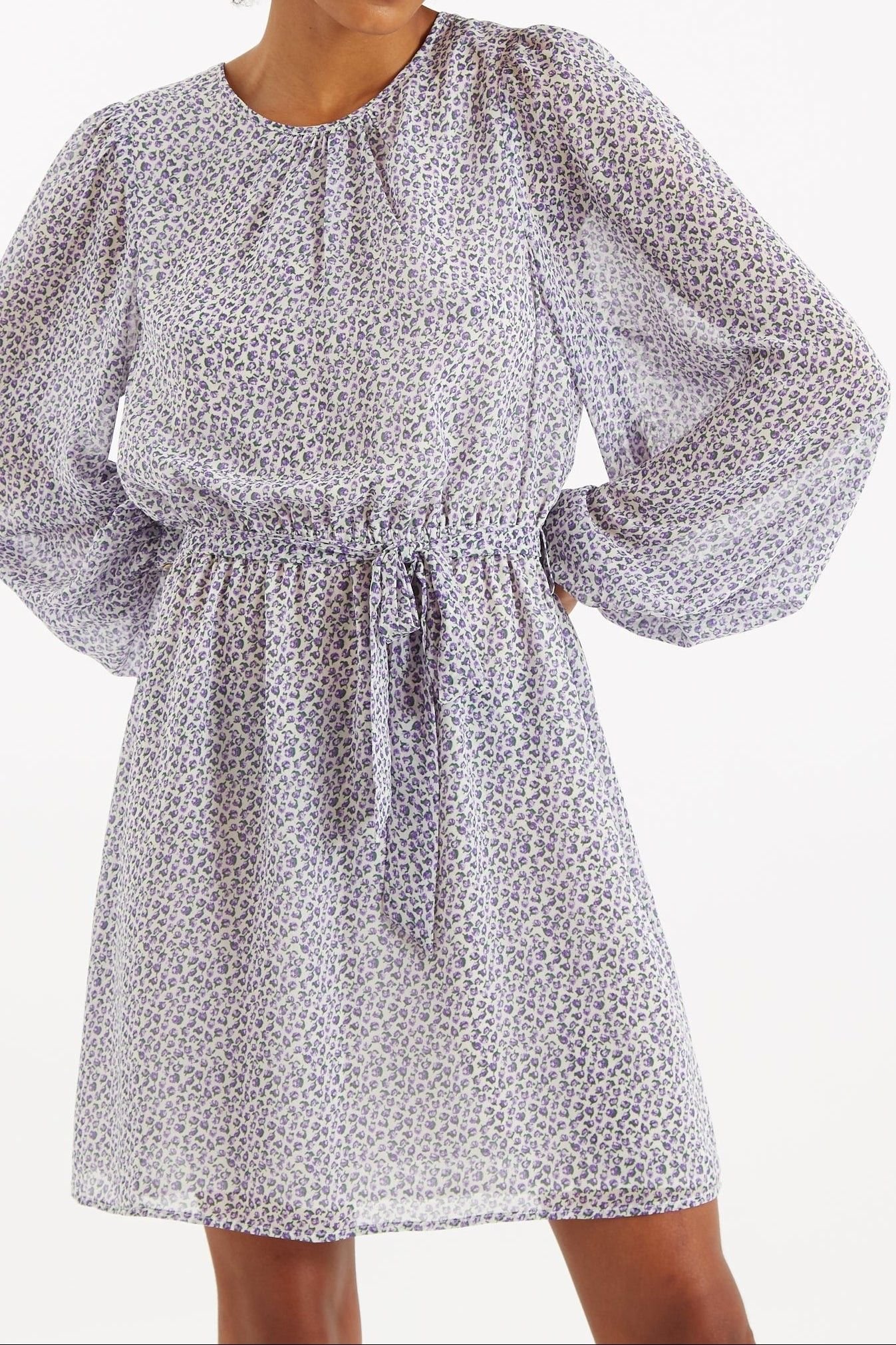 Louche Louche Women's Belynda Rosetta Long Sleeve Mini Dress in Purple - 3