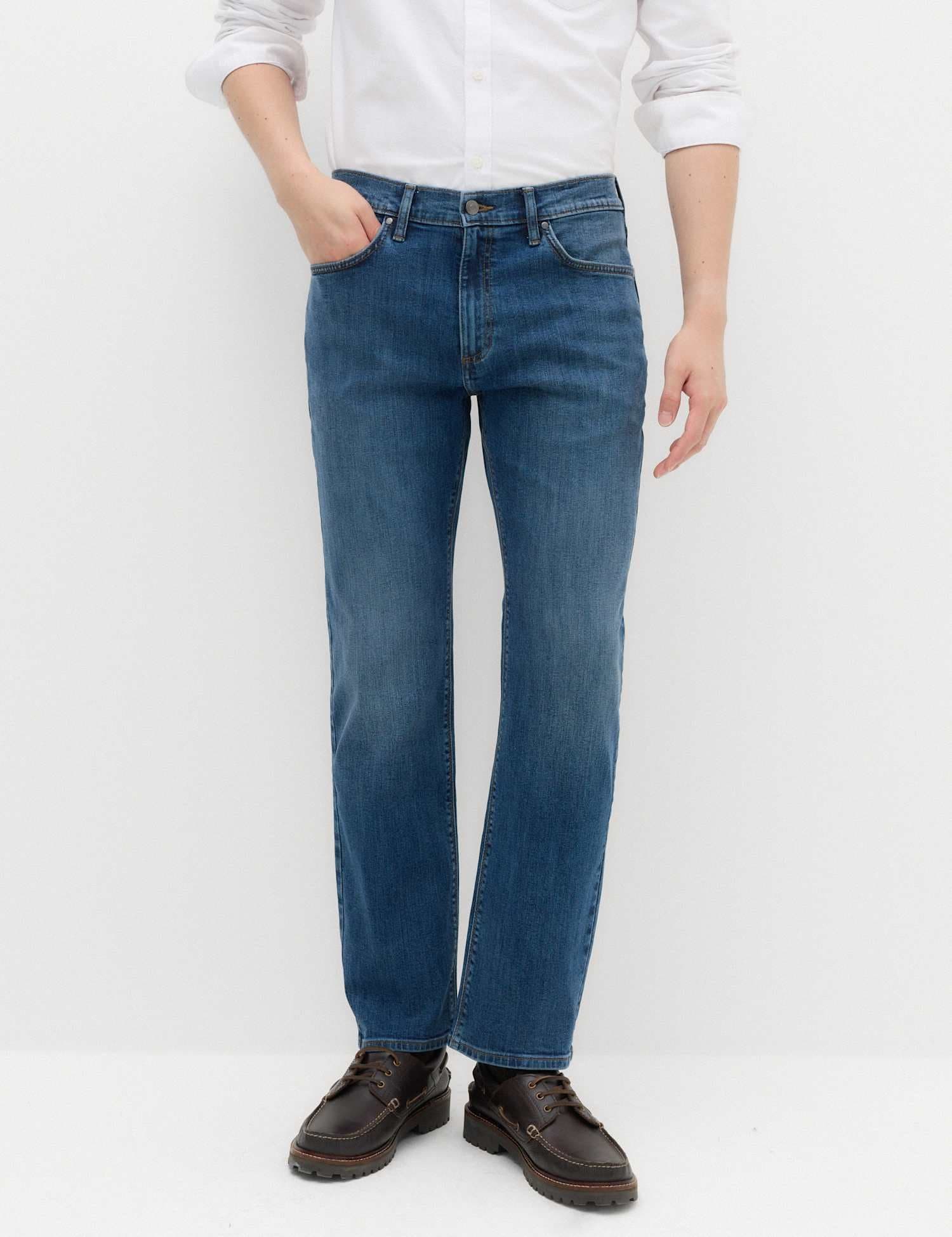 Marks & Spencer M&S Straight Fit Stretch Jeans Blue Denim