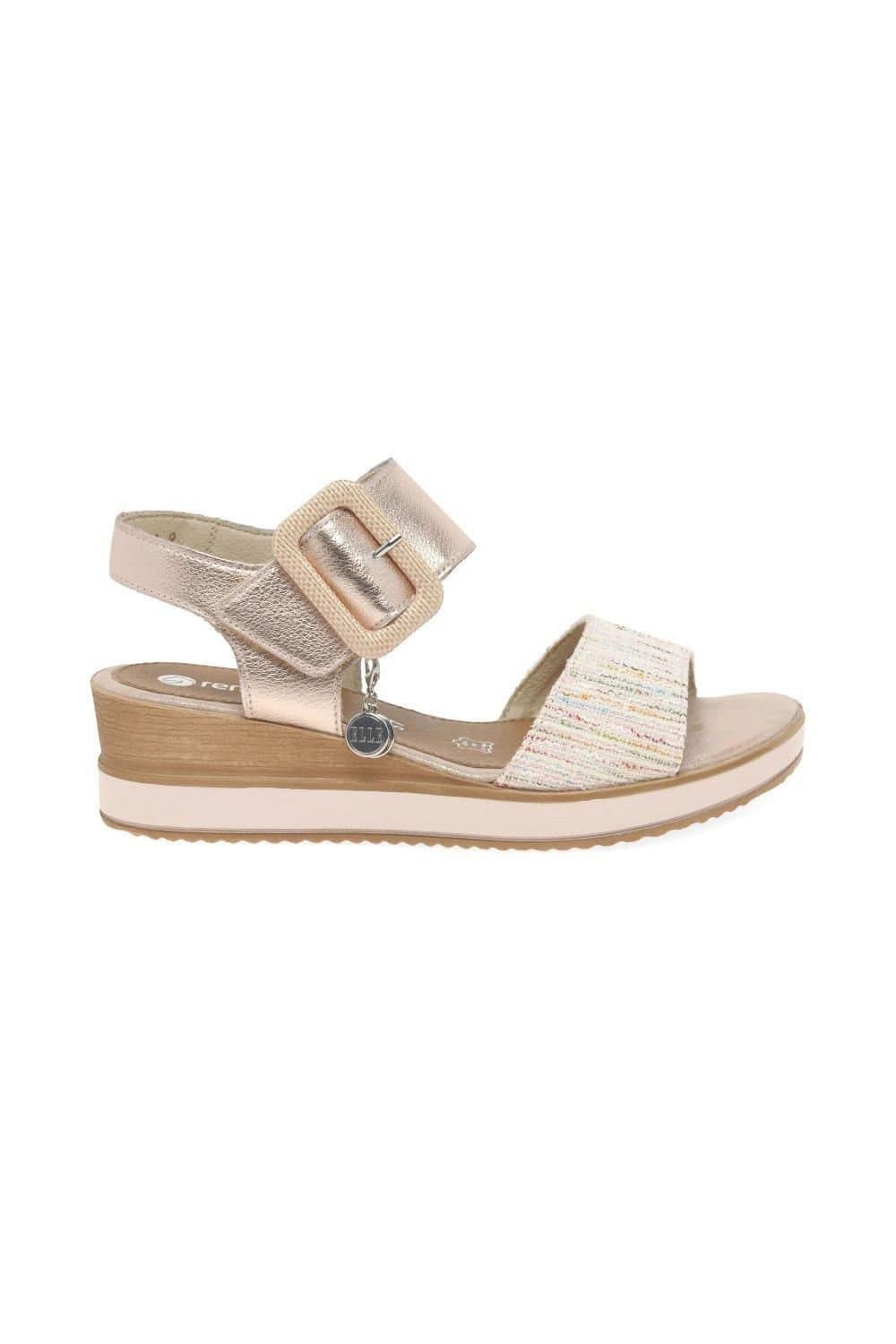 Remonte Remonte Women's 'Capri' Wedge Heel Sandals in Gold