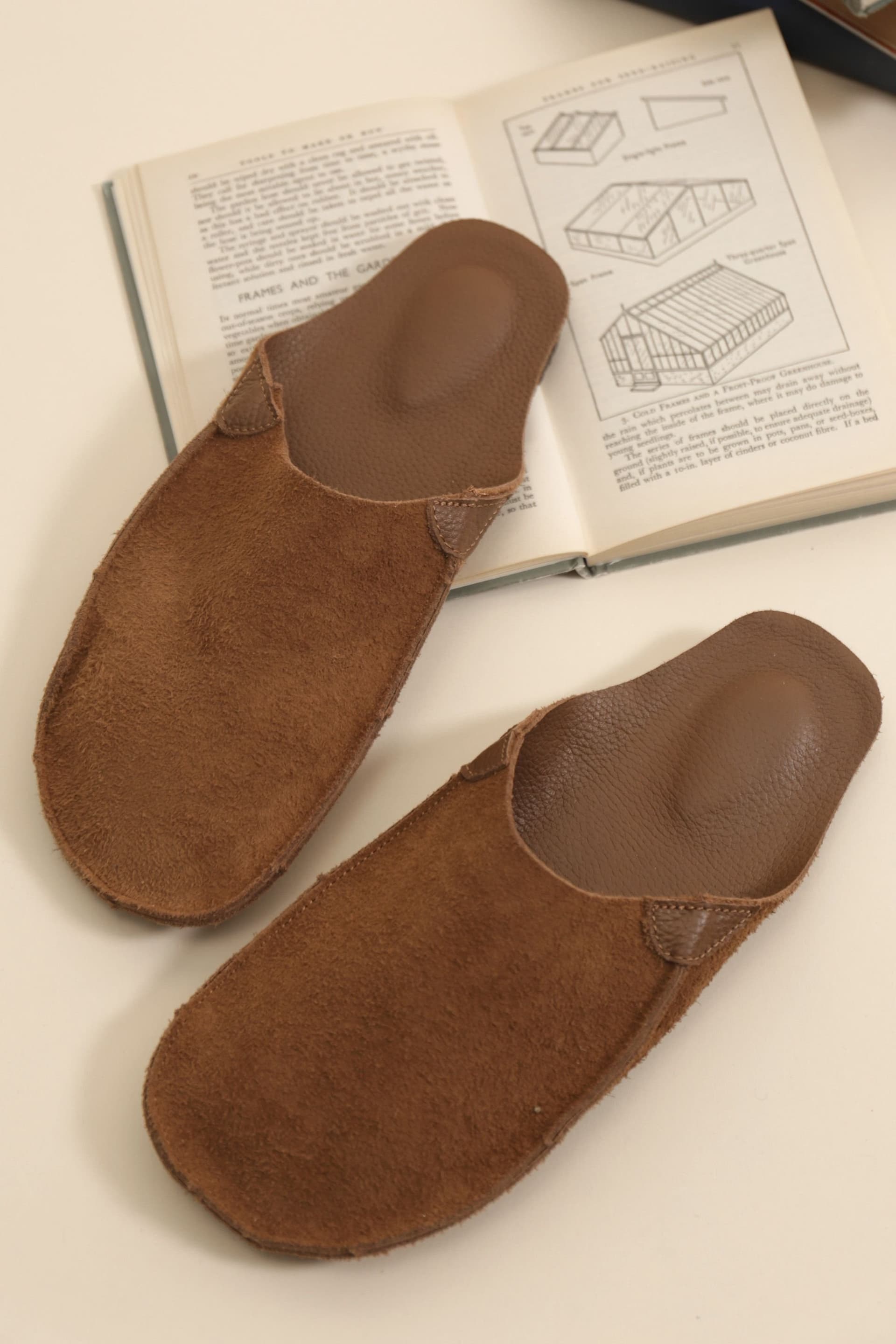 WoolOvers WoolOvers Men's Suede Slip-On Mule in Brown