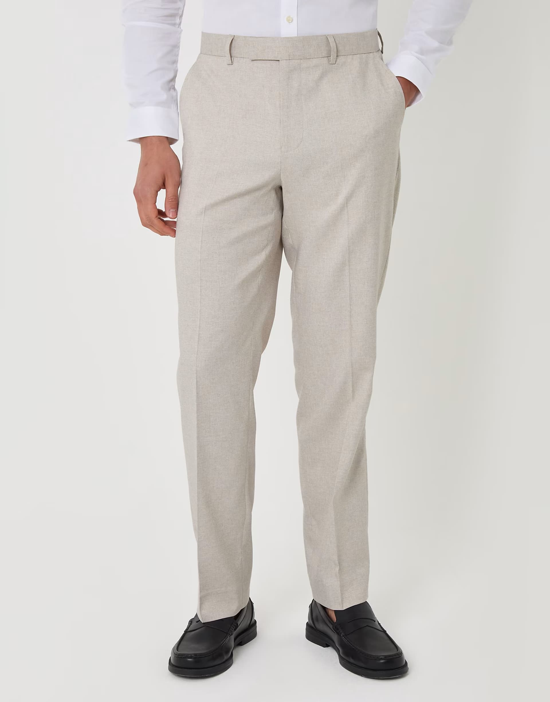 ASOS Threadbare Tailored fit lightweight suit trousers in stone