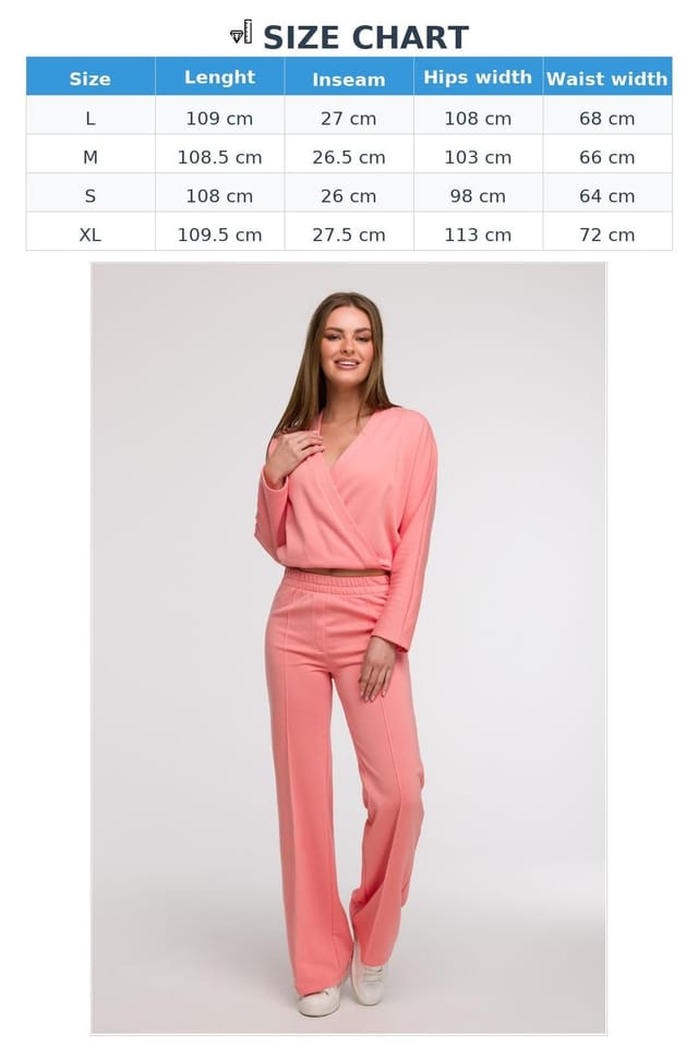 Love Lace Love Lace Women's Wide Leg Sweatpants Elastic Waist Trouser in Pink - 3