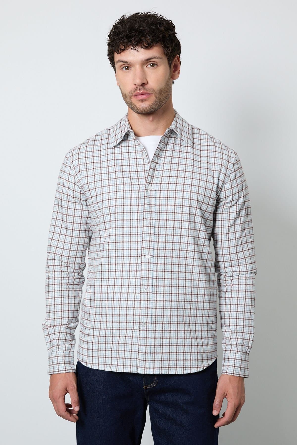 Burton Burton Men's Brown Country Check Long Sleeve Shirt