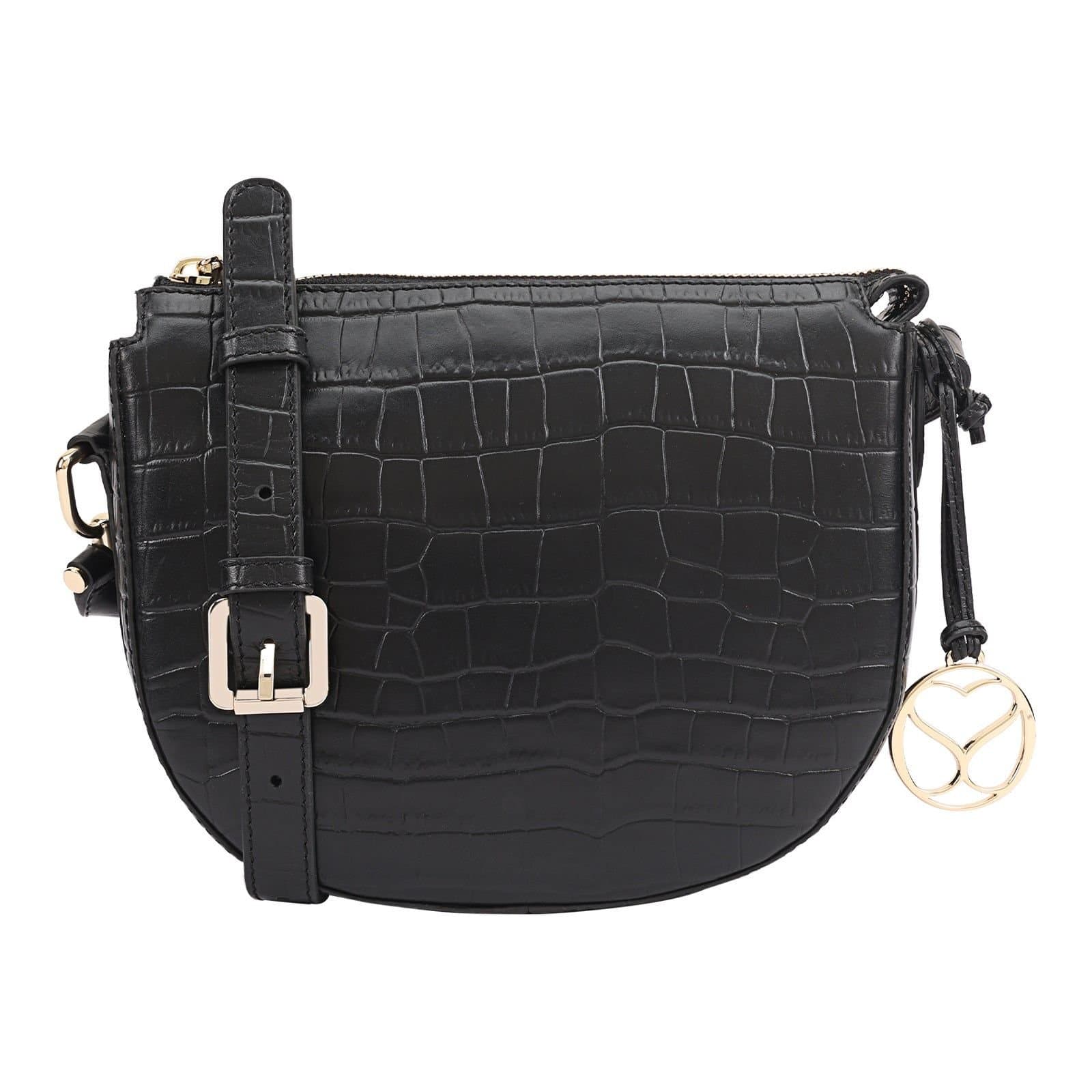 Sosandar SOSANDAR Women's Fairfax Leather Cross Body Bag in Black